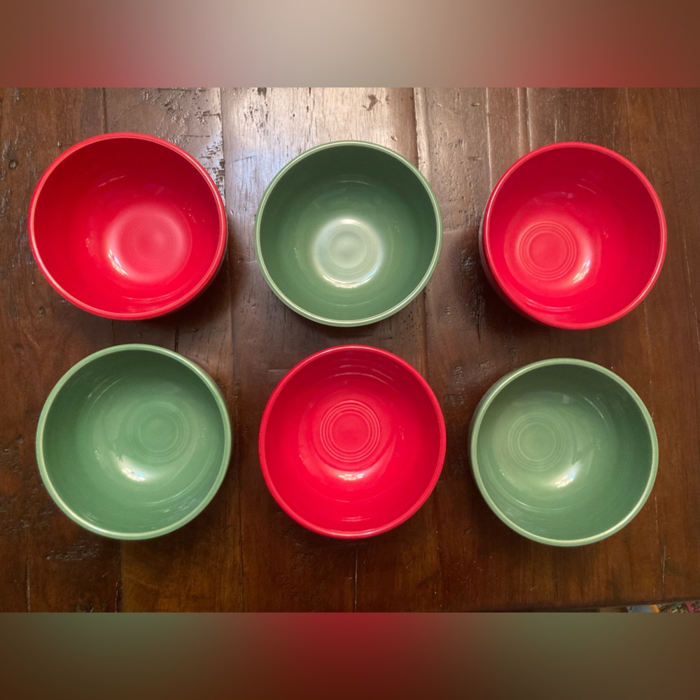 NWT Fiestaware Small Bistro bowls (22 oz) scarlet and meadow, 6 pcs (3 each)